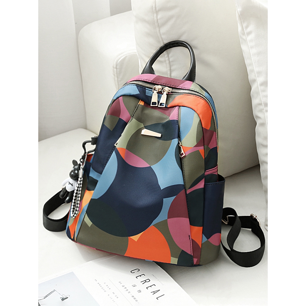 法国MKHEBN双肩包女新款时尚大容量牛津帆布旅行背包女旅游书包夏