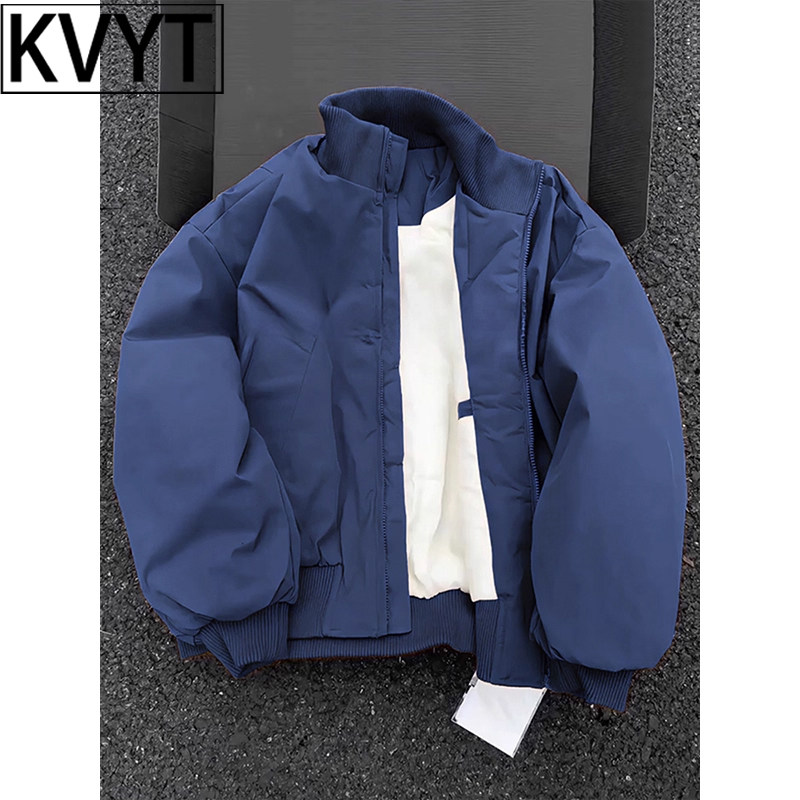 潮牌美式飞行员夹克男士2025年冬季新款加厚立领外套男款防寒棉服