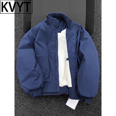 潮牌美式飞行员夹克男士2025年冬季新款加厚立领外套男款防寒棉服