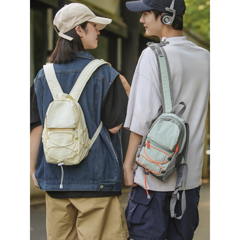 法国双肩包男女时尚户外运动骑行小背包野餐轻便登山包小型爬山包