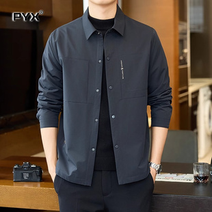 高端商务行政夹克男士外套春秋冬季2025年新款加厚上衣羽绒服男款