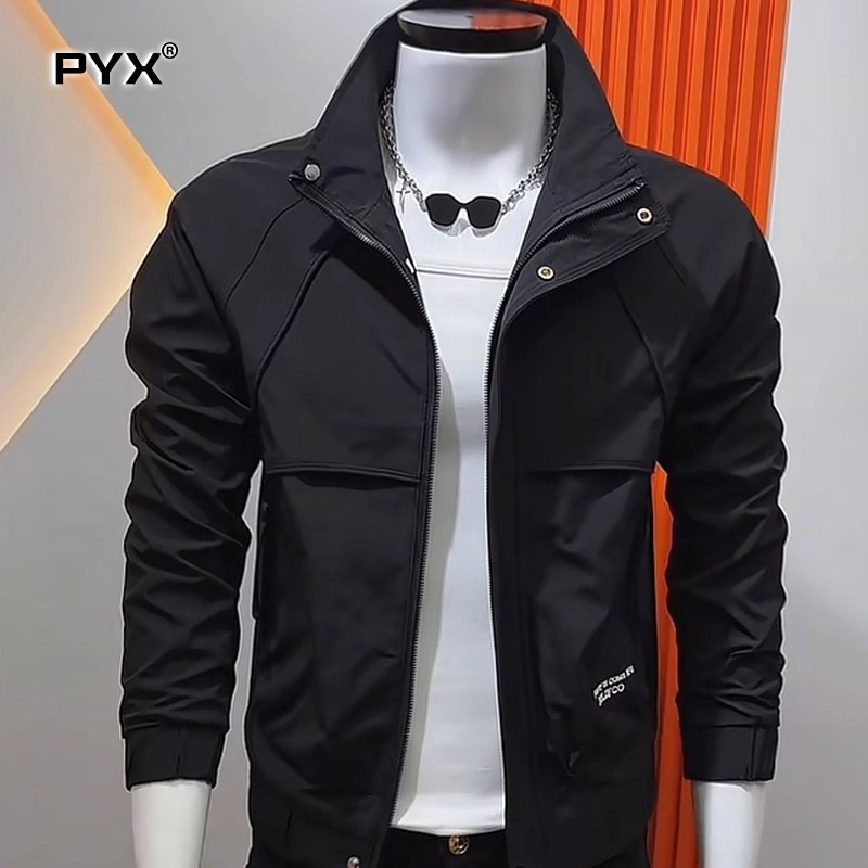 高端男士夹克外套2025新款秋冬季男外套流行帅气修身立领上衣男款