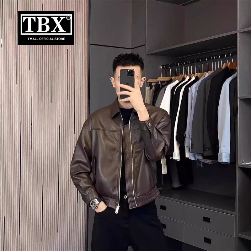 棕色皮衣外套男士春秋冬季加绒加厚2025新款机车服短款皮夹克男款