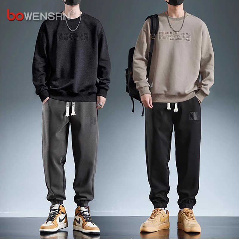 高端休闲运动卫衣套装男士春秋冬季2025新款高级感男装搭配两件套
