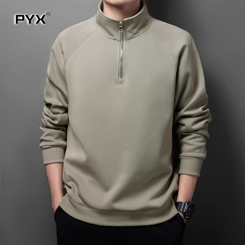 立领半拉链男士卫衣2025新款秋冬季男卫衣加绒加厚大码上衣服男款