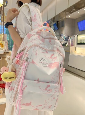 法国MKBM高颜值双肩包女大容量初高中大学生书包轻便通勤旅游背包