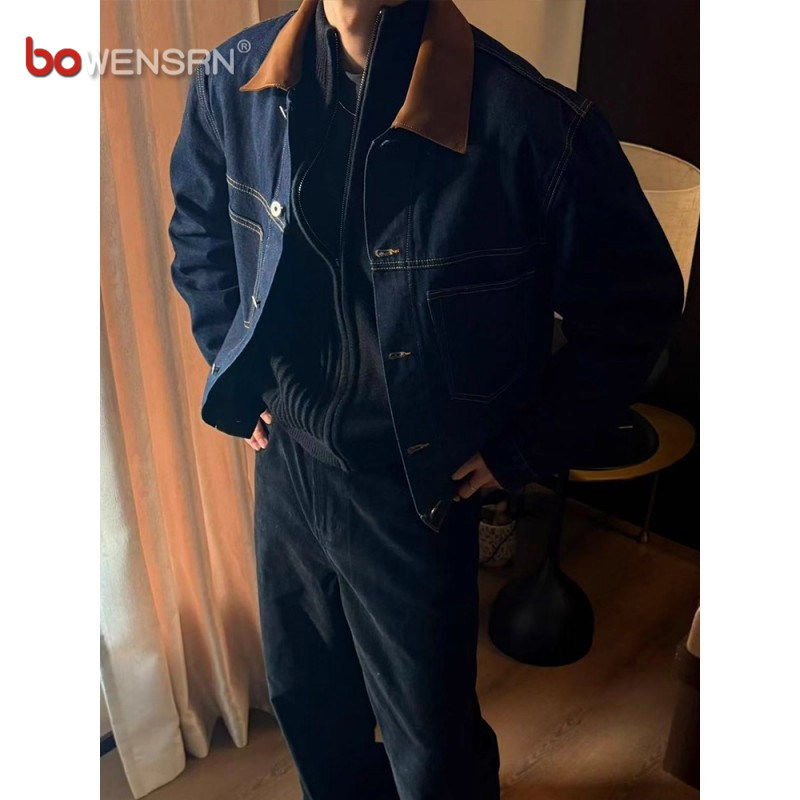 复古老钱风牛仔外套男士2025新款春秋冬季高级感痞帅工装夹克男款