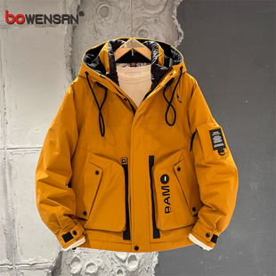 高端冲锋衣羽绒服男士2025新款爆款秋冬季高级感痞帅加厚外套男款