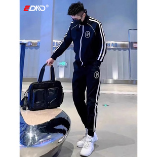 休闲运动套装男士春秋冬季2025新款潮牌帅气穿搭卫衣卫裤一套男款