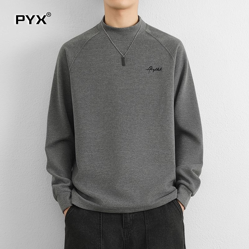 高端德绒打底衫男士秋冬季2025新款保暖内搭半高领长袖卫衣男款