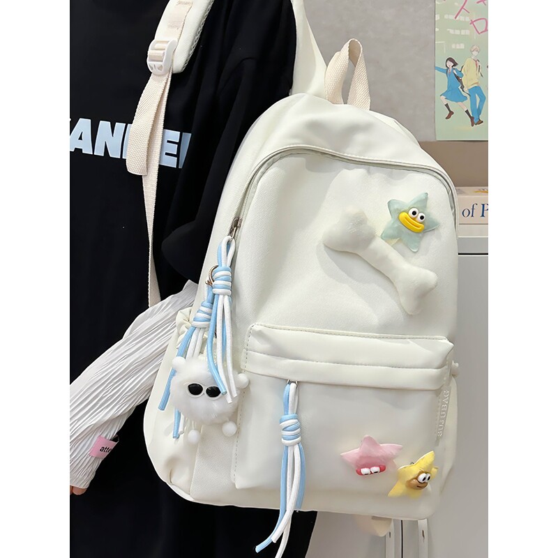 法国风奶fufu书包小学生大容量 ins初中女生高颜值小众简约双肩包