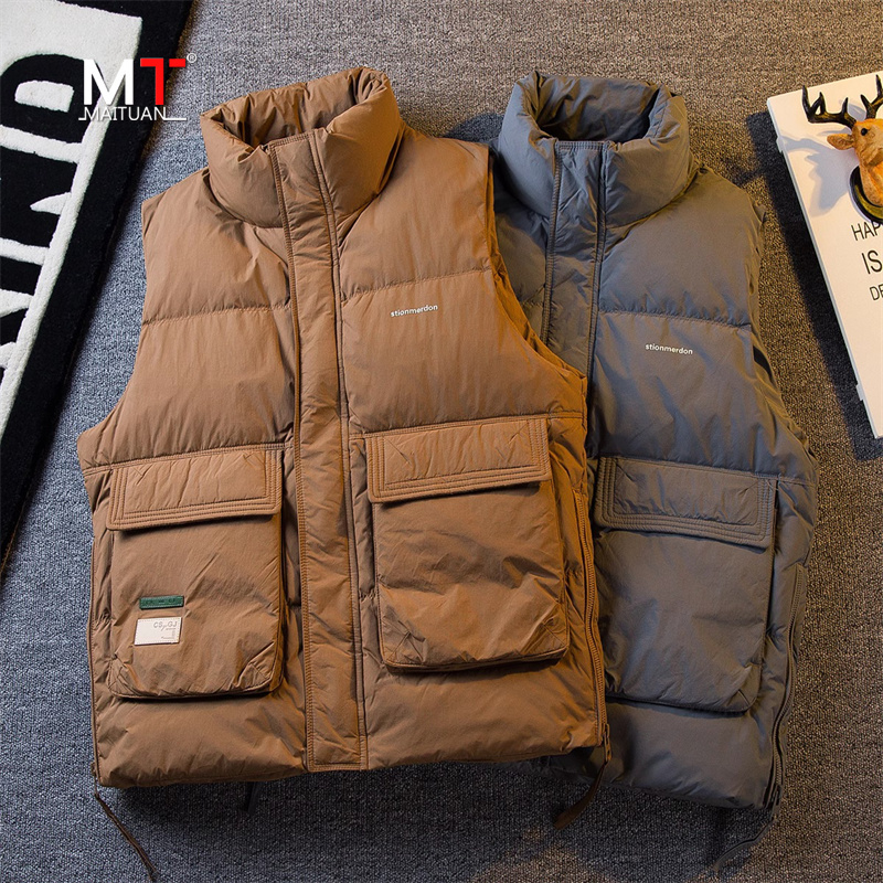 高端美式工装机能羽绒马甲男士冬季外穿无袖坎肩背心男款保暖外套