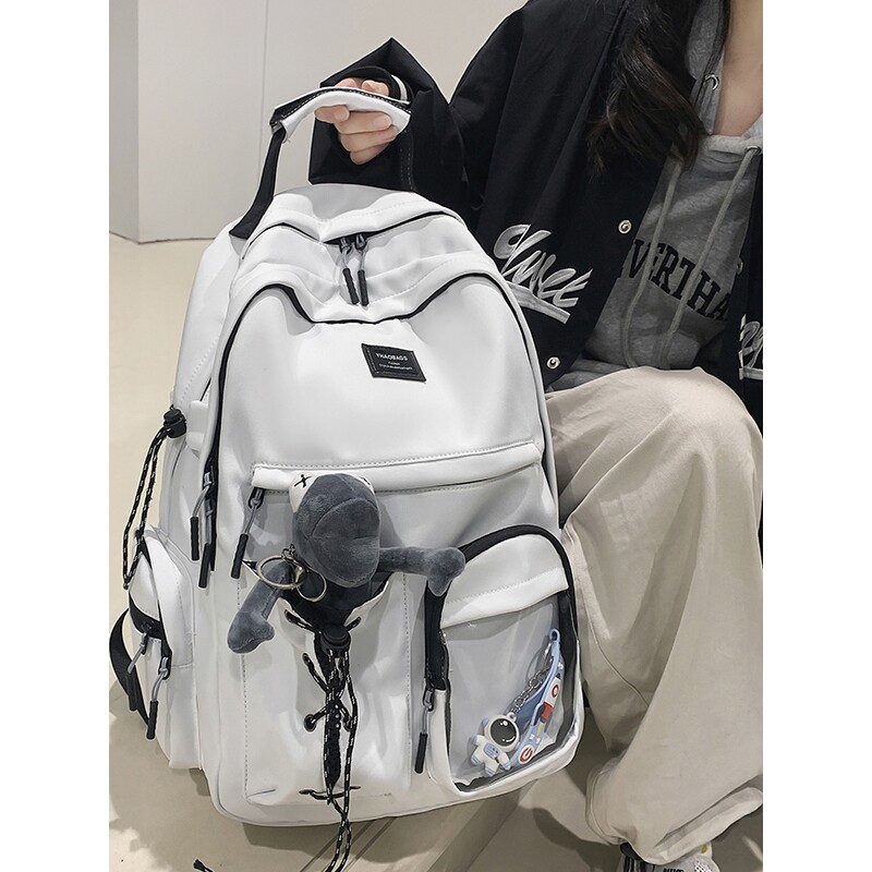 法国新款中学生书包男生初中生大容量背包男潮流高中学生双肩包女