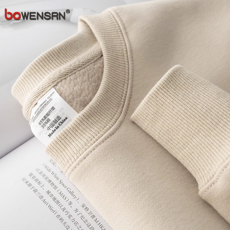 潮牌重磅卫衣男士2025新款秋冬季加绒加厚圆领宽松情侣打底衫男款