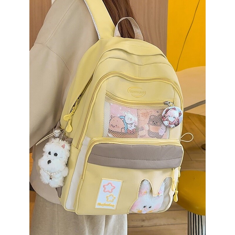 法国GBP 夏季透明书包女初中生冷门不撞款小学生可爱春游双肩包男