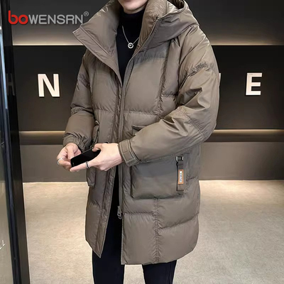 高端中长款羽绒服男士2025新款冬季潮流加厚保暖防寒大衣外套男款