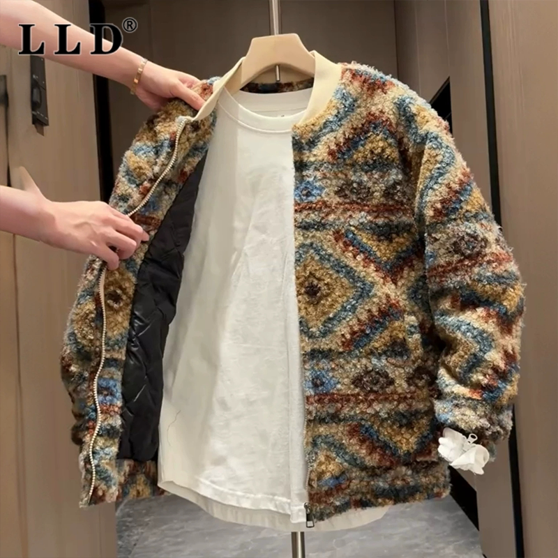 高端立领羊毛羔外套男士秋冬2026新款加厚保暖棒球服棉服男款上衣