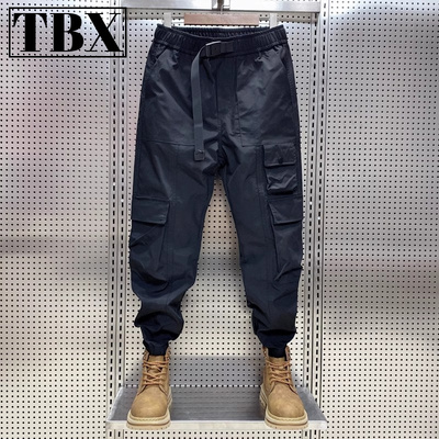 高端工装裤子男士2025新款春秋冬季加绒男裤宽松束脚休闲长裤男款