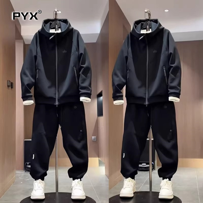 高端黑武士休闲运动套装男士2025新款秋冬季连帽卫衣休闲裤两件套