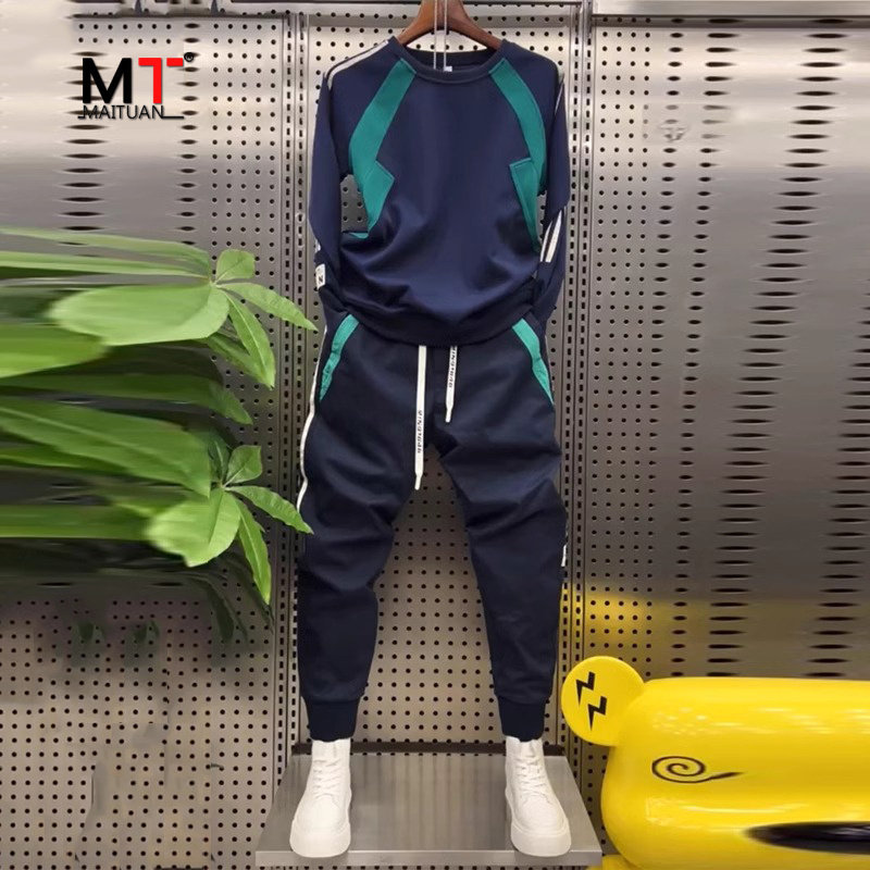 潮牌休闲运动套装男士春秋冬2025新款痞帅搭配卫衣卫裤高级感男装