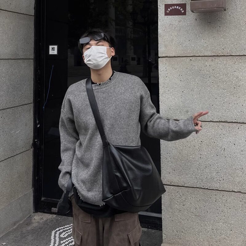 香港IT HKins大容量斜挎包男极简单肩托特包通勤复古短途旅行包包