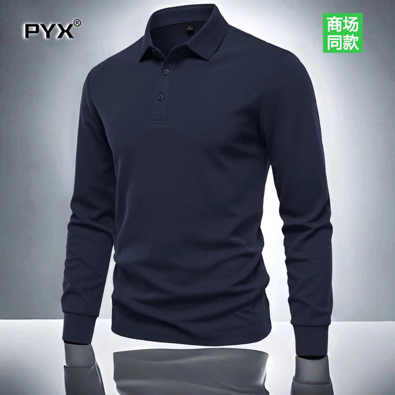 高端长袖t恤男士polo衫2025新款春秋季商务休闲大码翻领上衣男款