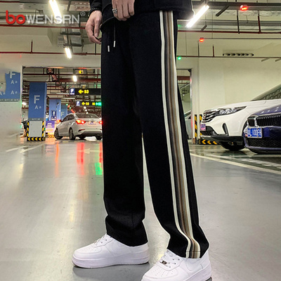高端休闲运动裤男士2025新款春秋夏季薄款男裤宽松直筒长裤子男款