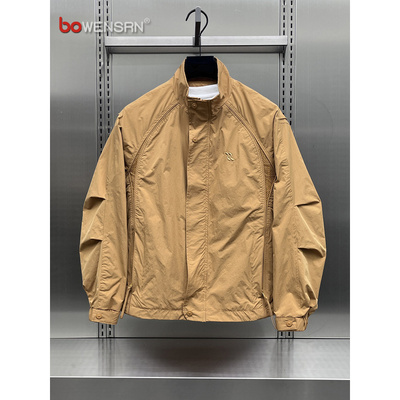 高级感拼接工装立领夹克男士外套2025新款春秋冬季潮牌痞帅气男款