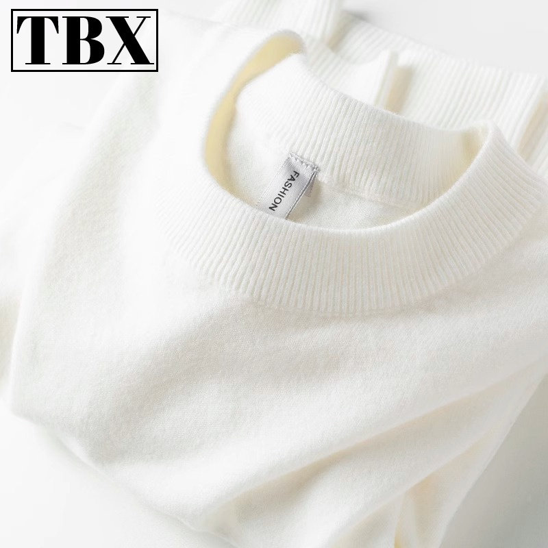 高级感纯白色毛衣男士秋冬季加绒加厚保暖打底针织衫男款2025新款