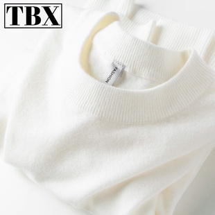 高级感纯白色毛衣男士秋冬季加绒加厚保暖打底针织衫男款2025新款