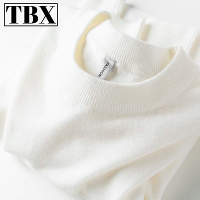 高级感纯白色毛衣男士秋冬季加绒加厚保暖打底针织衫男款2025新款