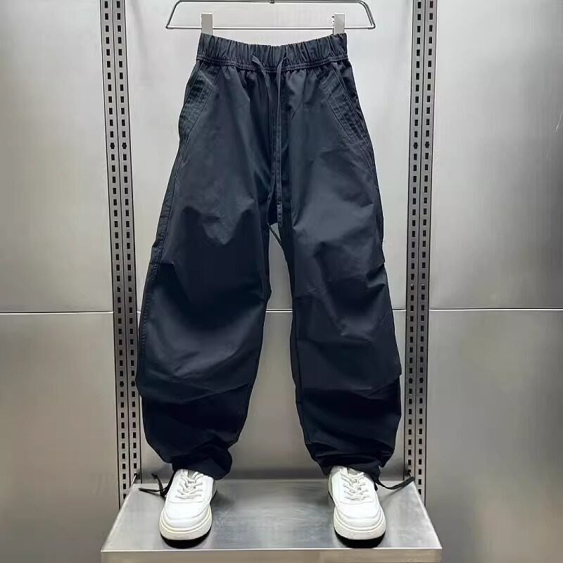 轻奢特大码300斤复古弯刀长裤男2026夏季宽松阔腿速干运动伞兵裤