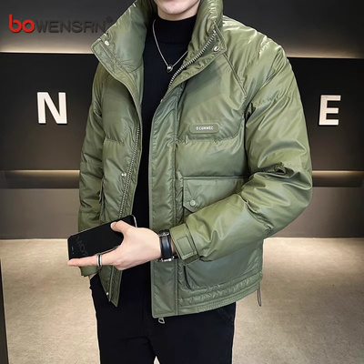高端皮羽绒服男士冬季2025新款爆款加厚保暖立领短款痞帅外套男款
