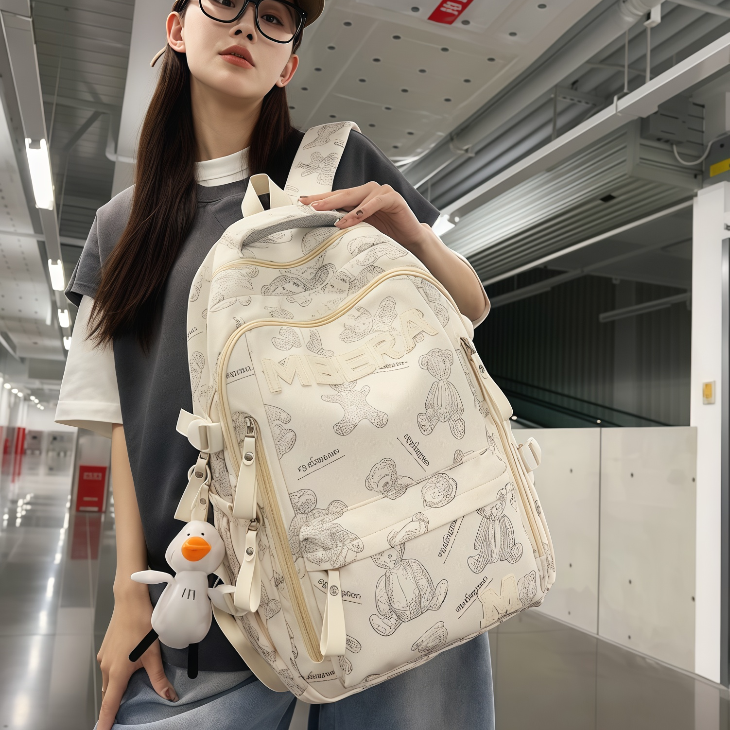 香港IT HKINS新款校园双肩包男休闲初中高中学生书包女生旅行背包