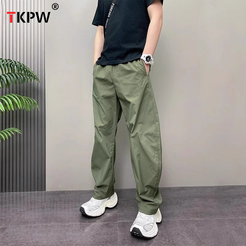 潮牌直筒弯刀休闲裤男士2026新款夏季薄款男裤宽松运动长裤子男款