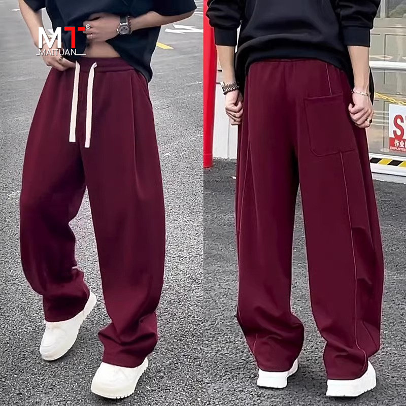 高端休闲裤子男士2025新款春秋冬季弯刀男裤加绒加厚运动卫裤男款