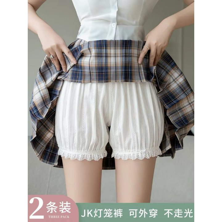 女童安全裤防走光配裙子夏季薄款儿童白色纯棉打底短裤女孩花苞裤