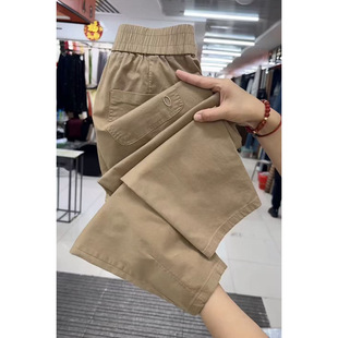 夏季薄款纯棉直筒九分裤女宽松显瘦高腰休闲裤百搭透气时尚哈伦裤