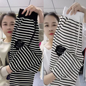 女宽松九分束脚哈伦运动裤 欧货2024春夏新款 潮流条纹休闲卫裤 潮女