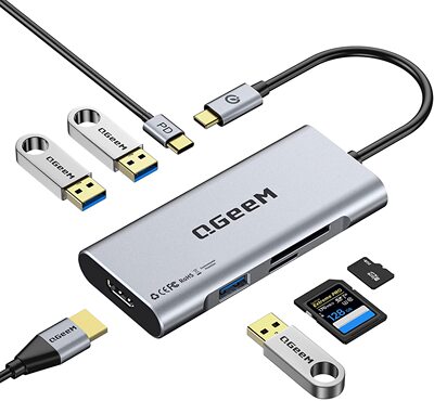 USB集线器QGEEM7合1扩展坞外接
