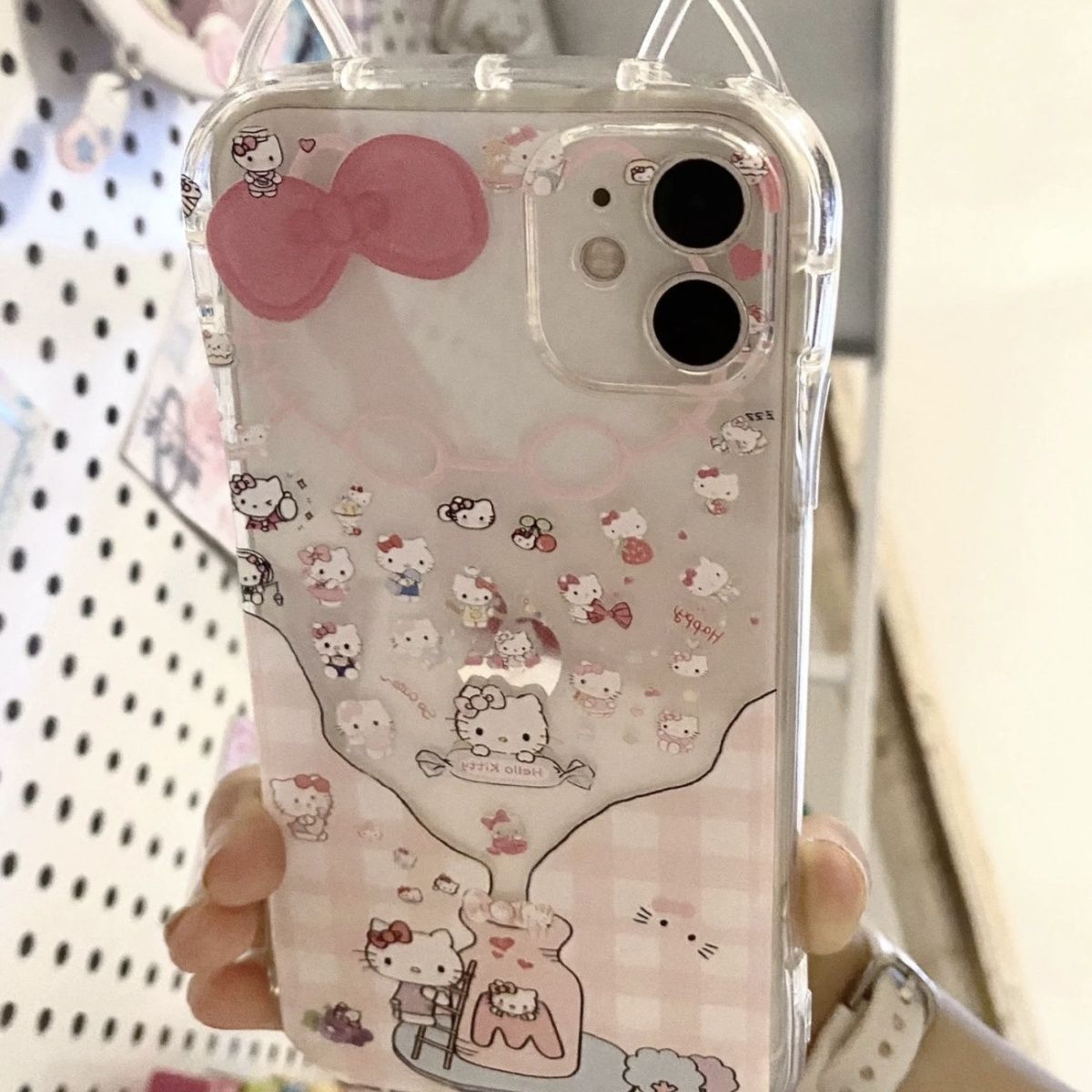猫耳凯蒂猫许愿瓶适用iPhone16promax苹果手机壳新款iPhone15pro全包防摔14pro女款13pro可爱卡通KT猫12pro