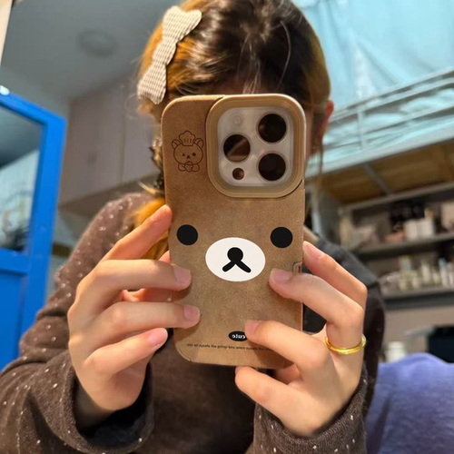 轻松熊可爱翻毛皮iPhone手机壳