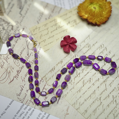 舒俱来15240凝胶紫钻切项链18k