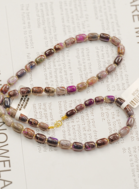 舒俱来3038油画丝绒桶珠项链45cm/18k