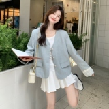 26春款蕾丝拼接西装外套2C251-9069-P155-K228，女装短外套，2C251