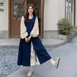 慵懒感减龄套装女2025秋季新款韩版设计感牛仔罩衫背心裙两件套，女装套装/套裙，2C251