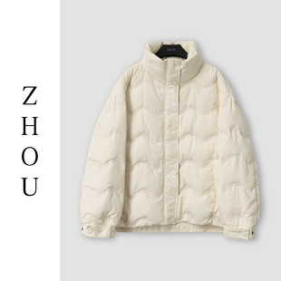 (周哥甄选)米色羽绒外套-33117