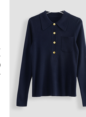 宝蓝色设计感小众轻奢上衣-18340