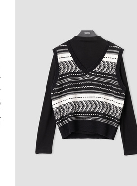 （周哥甄选）黑色时尚套装两件套-30549