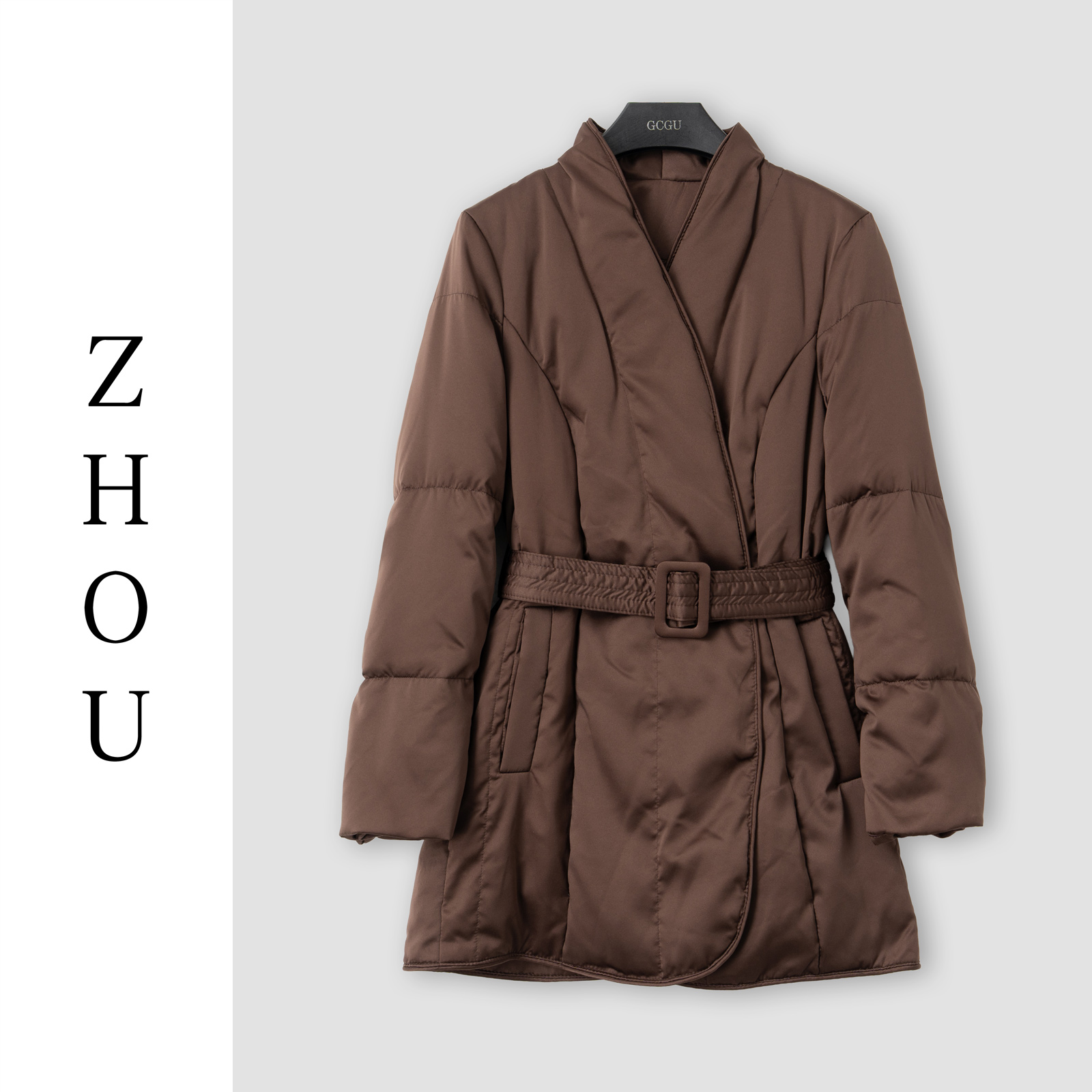 （周哥甄选）咖色羽绒外套-30949